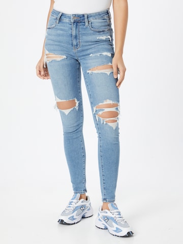 American Eagle Skinny Fit Дънки в синьо: отпред