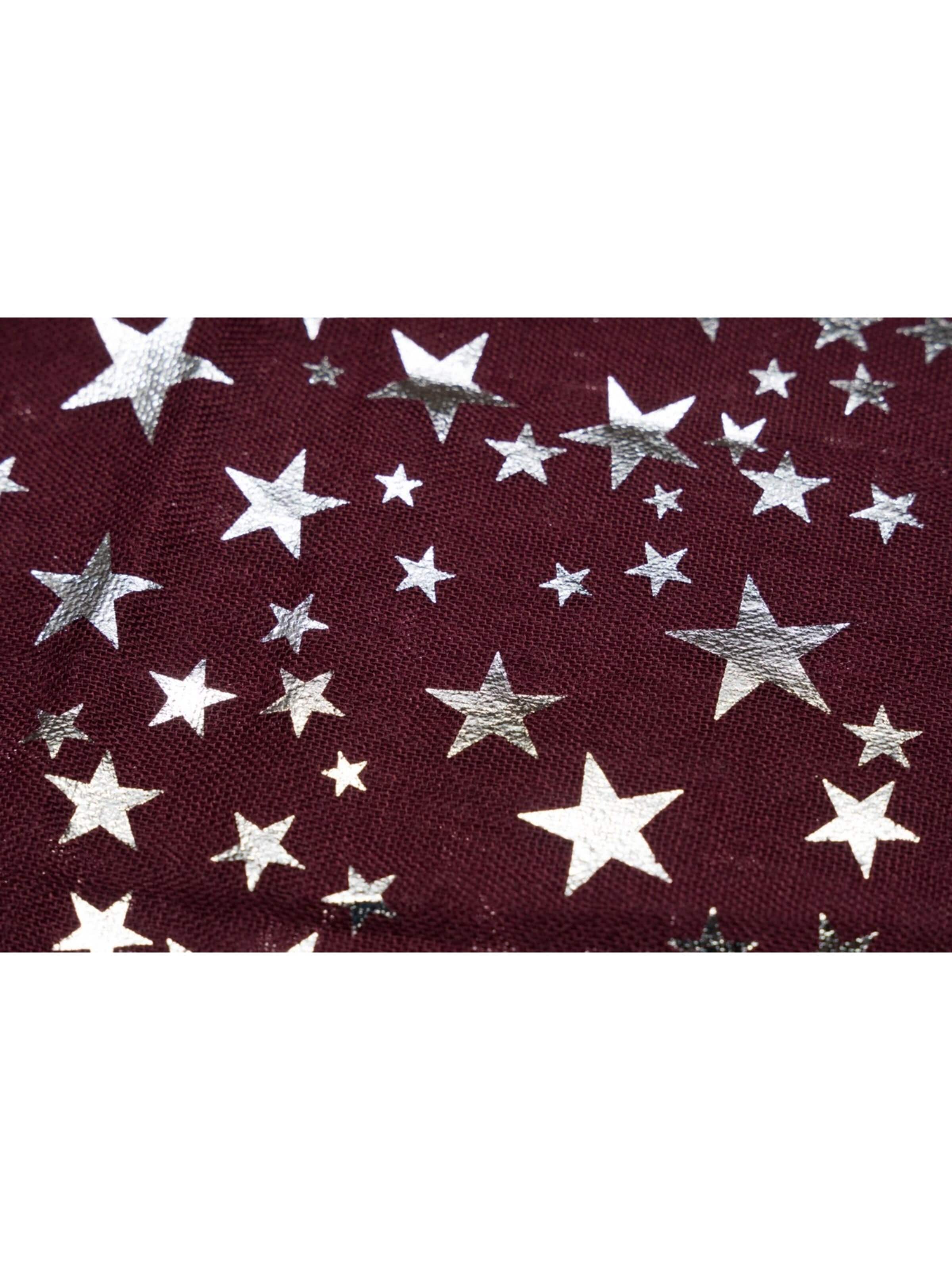 styleBREAKER Schlauchschal 'Loop Schal mit Metallic Sterne Print'‌‌‌ in Rot