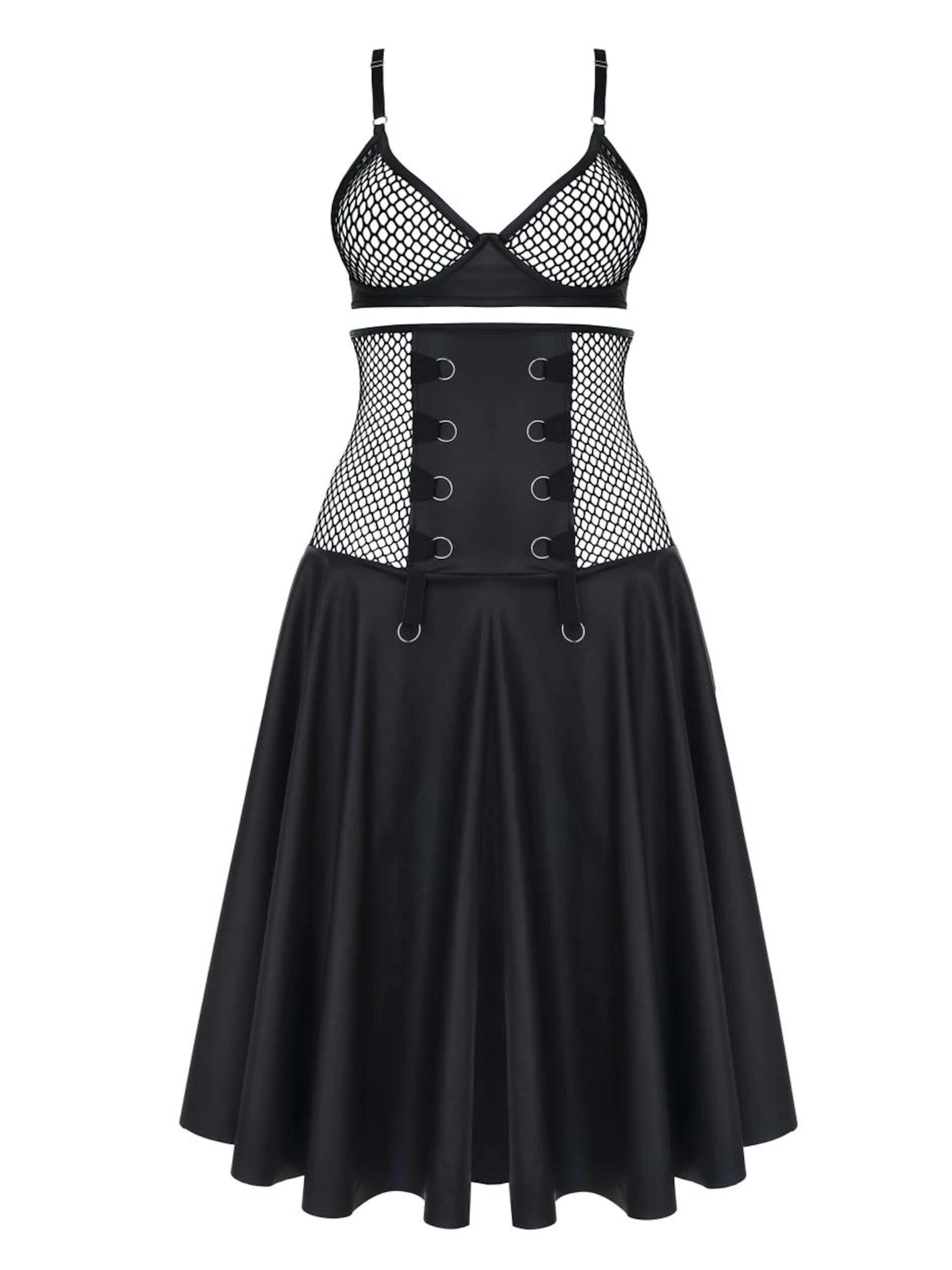 Demoniq Ouvert 'Wetlook Set Selene' in Schwarz: Vorderseite