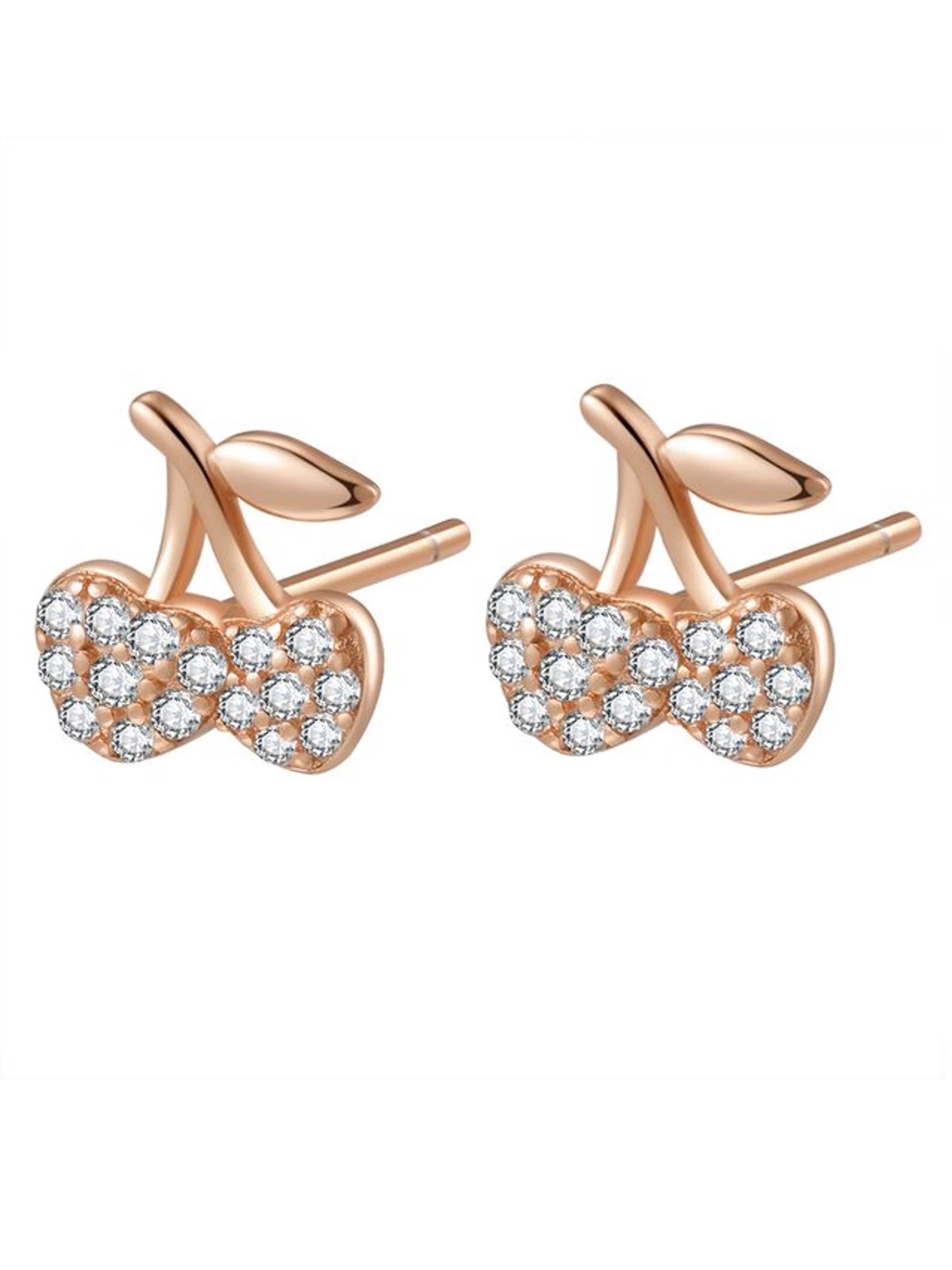 Hey Happiness Pendientes 'Cherry Pop' en oro rosa, Vista del producto