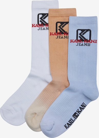 Karl Kani Chaussettes 'KA242-005-1 KKJ' en beige / bleu / rouge sang / noir / blanc, Vue avec produit