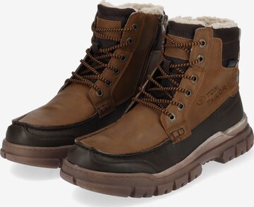 TOM TAILOR Lace-Up Boots in Brown