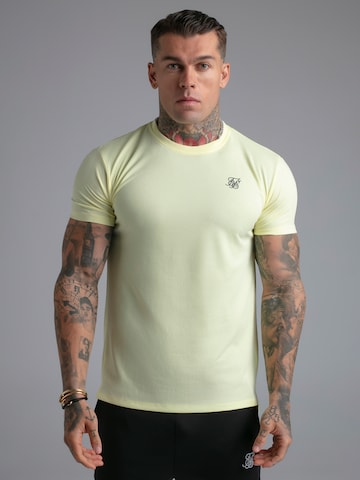 T-Shirt SikSilk en jaune : devant