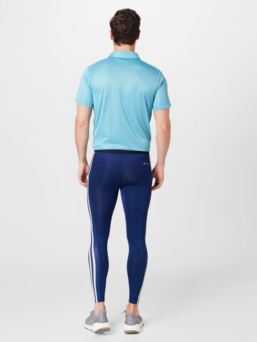 ADIDAS PERFORMANCE Skinny Fit Спортен панталон 'Techfit 3-Stripes Long' в синьо