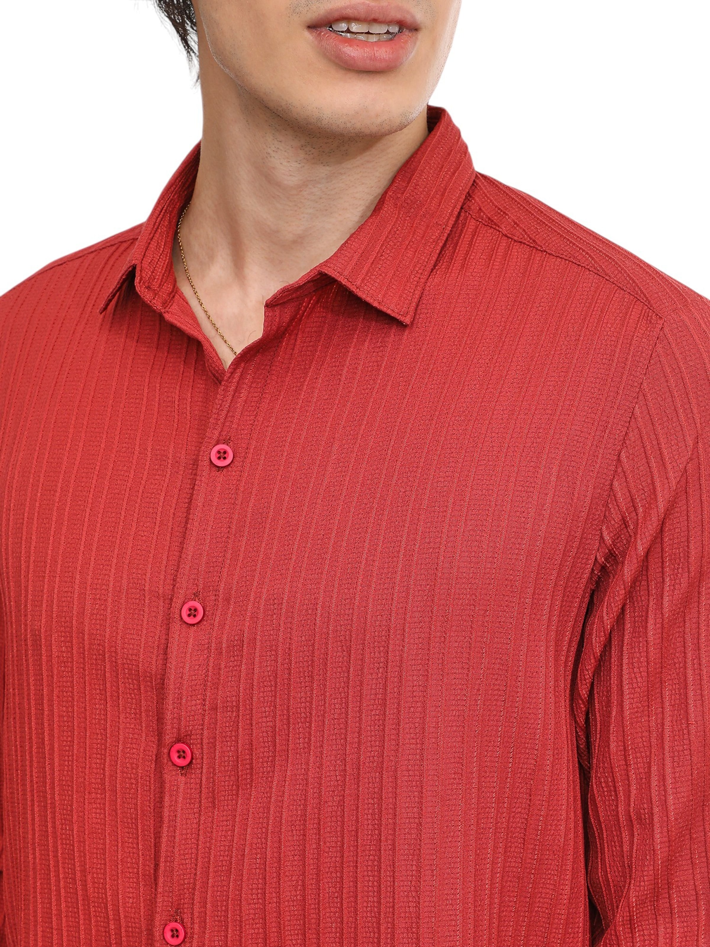 Campus Sutra Regular fit Button Up Shirt 'Theda' in Red