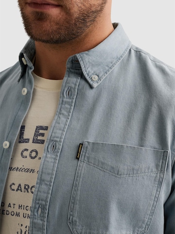 PME Legend Regular fit Skjorta 'Denim shirt with stitching details' i blå