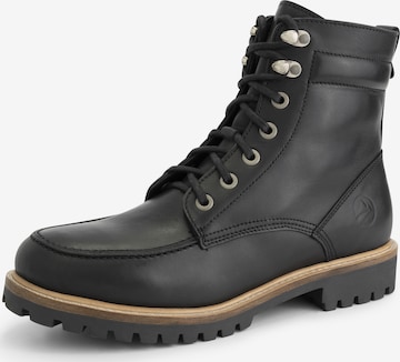 Travelin Lace-Up Boots 'Rogaland ' in Black: front