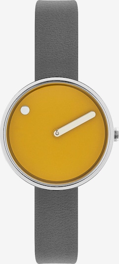 Picto Uhr in gelb / grau / silber, Produktansicht