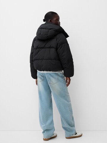 Bershka Winterjas in Zwart