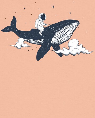 Watapparel Shirt ' Spacewhale ' in Oranje