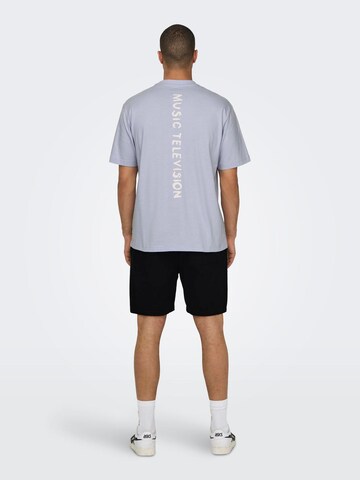 Only & Sons T-shirt 'MTV' i blå
