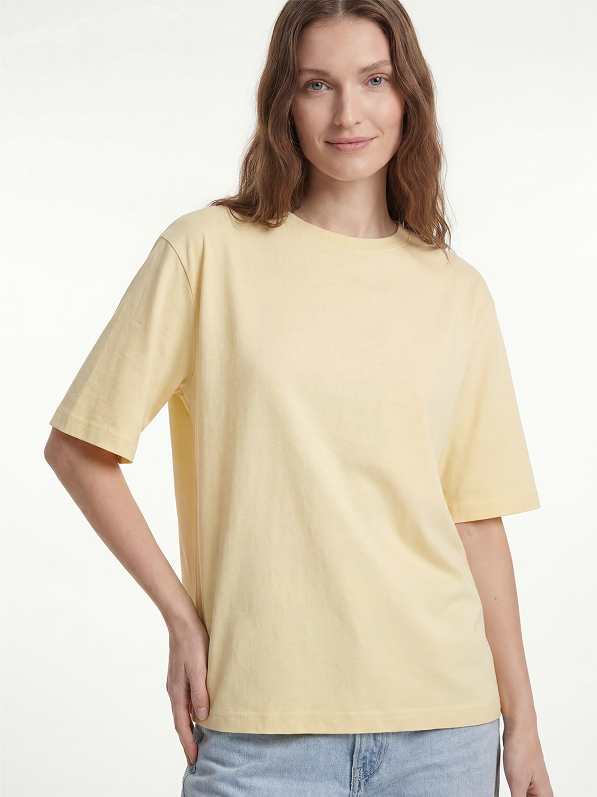 SEASOND Top 'Tee Cotton Feel' in Geel