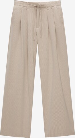 Pull&Bear Wide Leg Hose in Grau: predná strana