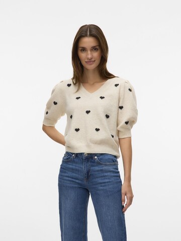 VERO MODA Trui 'VMDoffy' in Beige: voorkant