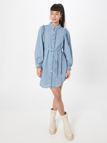 Robe-chemise ONLY en bleu : devant