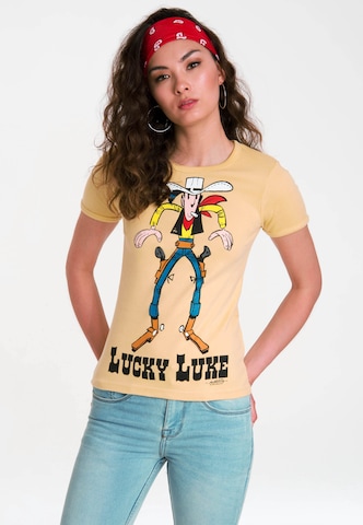LOGOSHIRT Shirt 'Lucky Luke Showdown' in Beige: voorkant