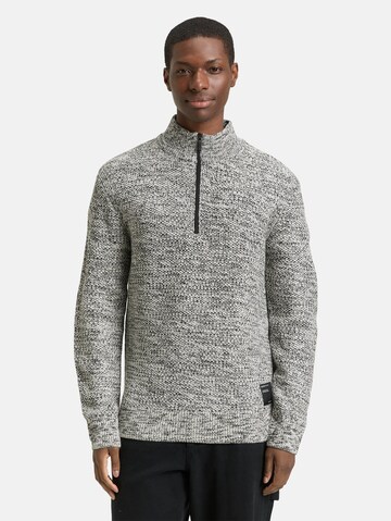 TOM TAILOR DENIM Sweater in White: front