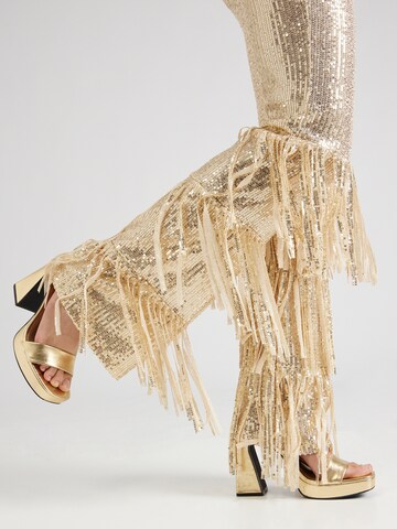 Nasty Gal Flared Trousers in Gold