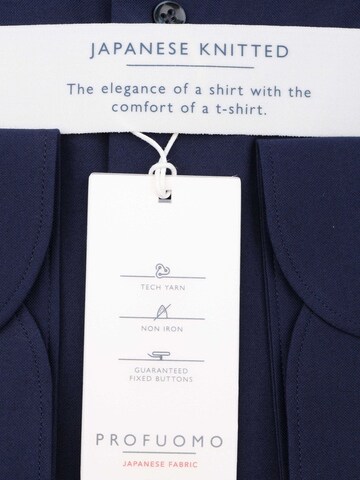 Profuomo Slim fit Button Up Shirt 'Japanese Knitted' in Blue