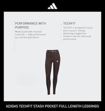 ADIDAS PERFORMANCE Skinny Sports trousers 'Stash' in Brown