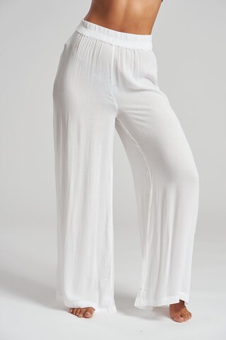 Wide Leg Pantalon South Beach en blanc : devant