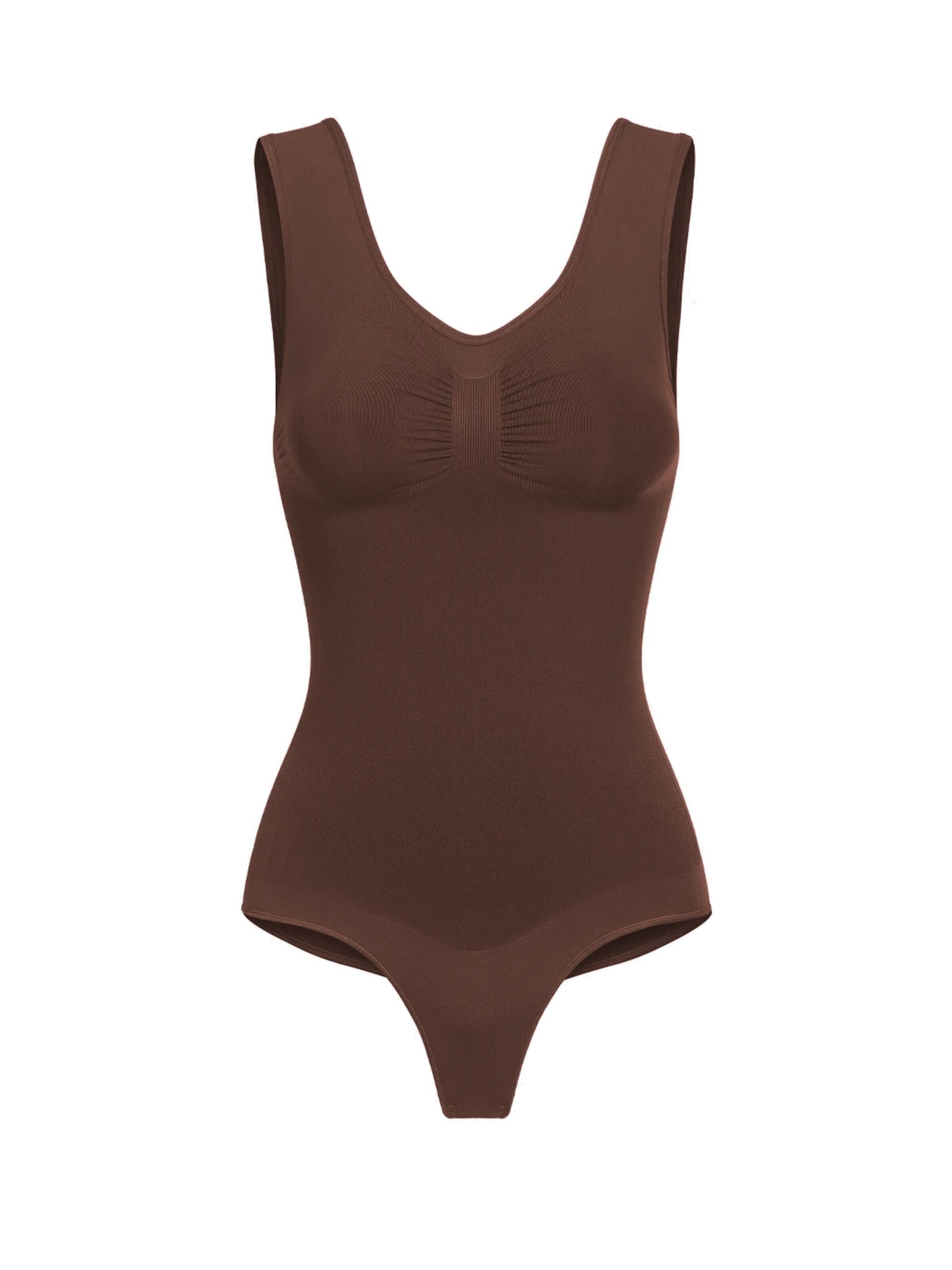 cfab (formerly creamy fabrics) Shapingbody 'Tank Bodysuit Sculpting Shapewear mit String'‌‌‌‌‌‌ in Braun: Vorderseite