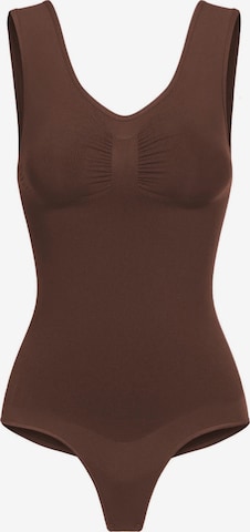 cfab (formerly creamy fabrics) Shapingbody 'Tank Bodysuit Sculpting Shapewear mit String' in Braun: Vorderseite