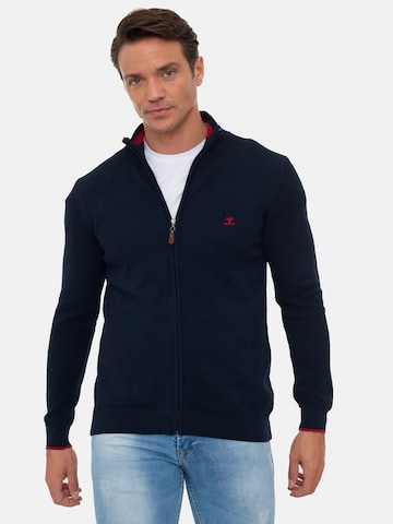 Sir Raymond Tailor Knit Cardigan 'Mass' in Blue: front