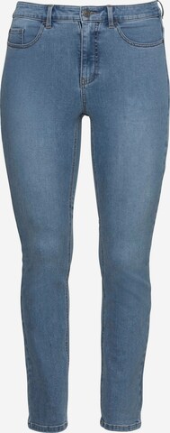 SHEEGO Slimfit Jeggings in Blauw: voorkant