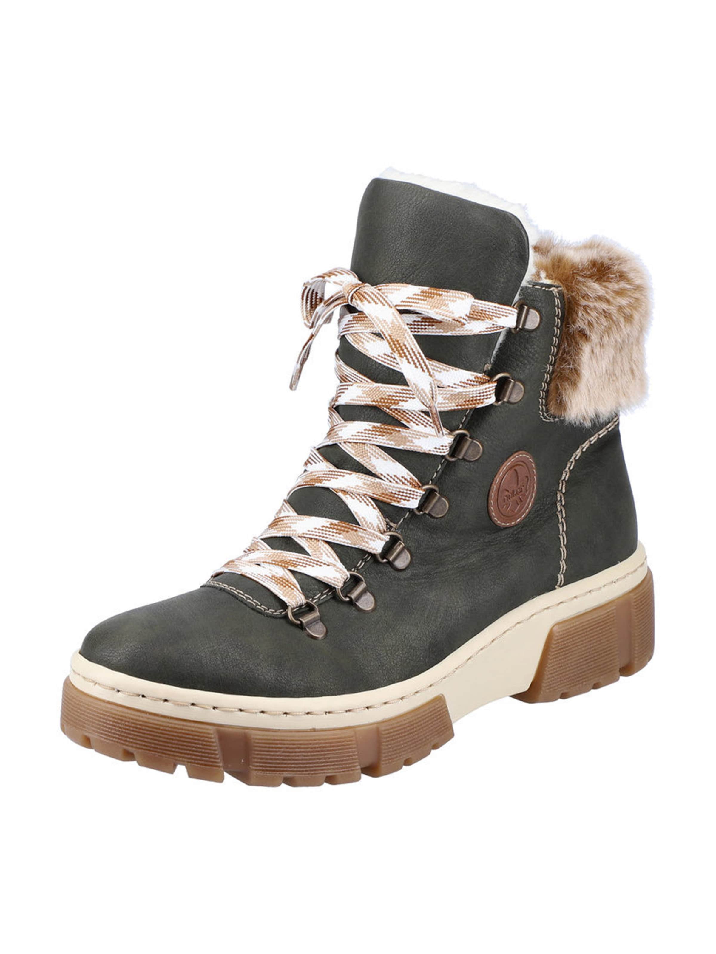 Rieker Snørestøvletter i grøn: forside