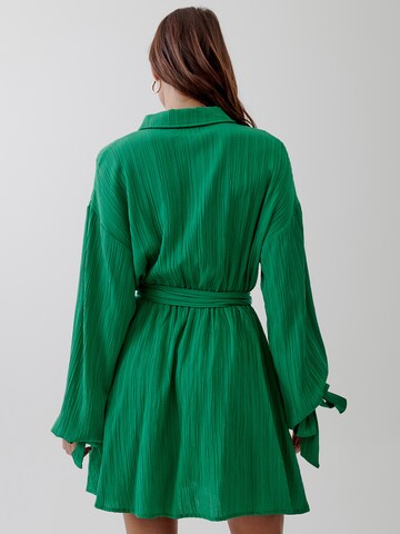 Tussah - Vestido camisero 'TANA' en verde: atrás