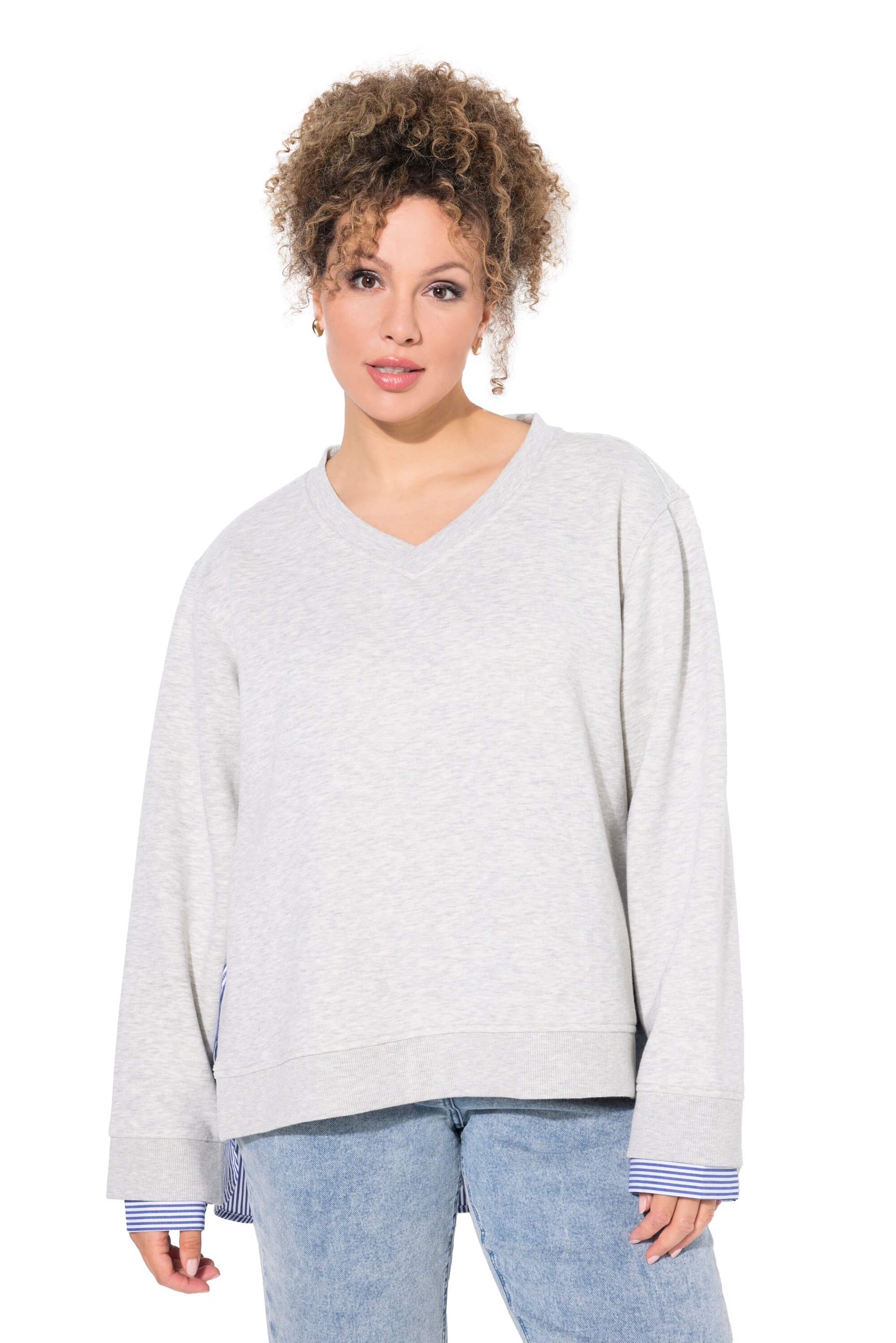 Ulla Popken Sweatshirt in Grey: front