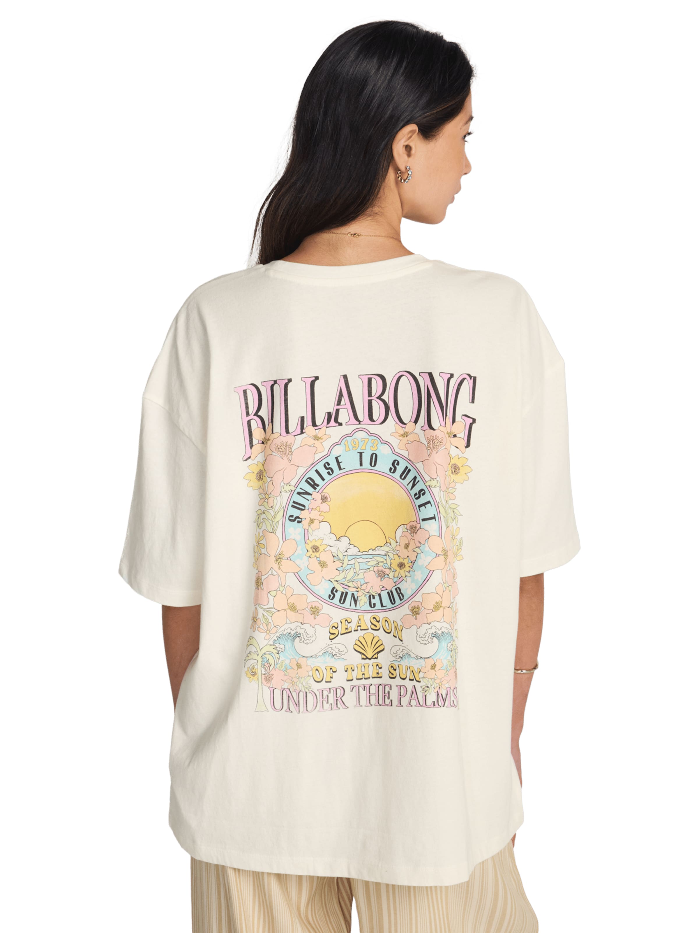 BILLABONG Tričko 'Floral Rocker' – bílá: přední strana