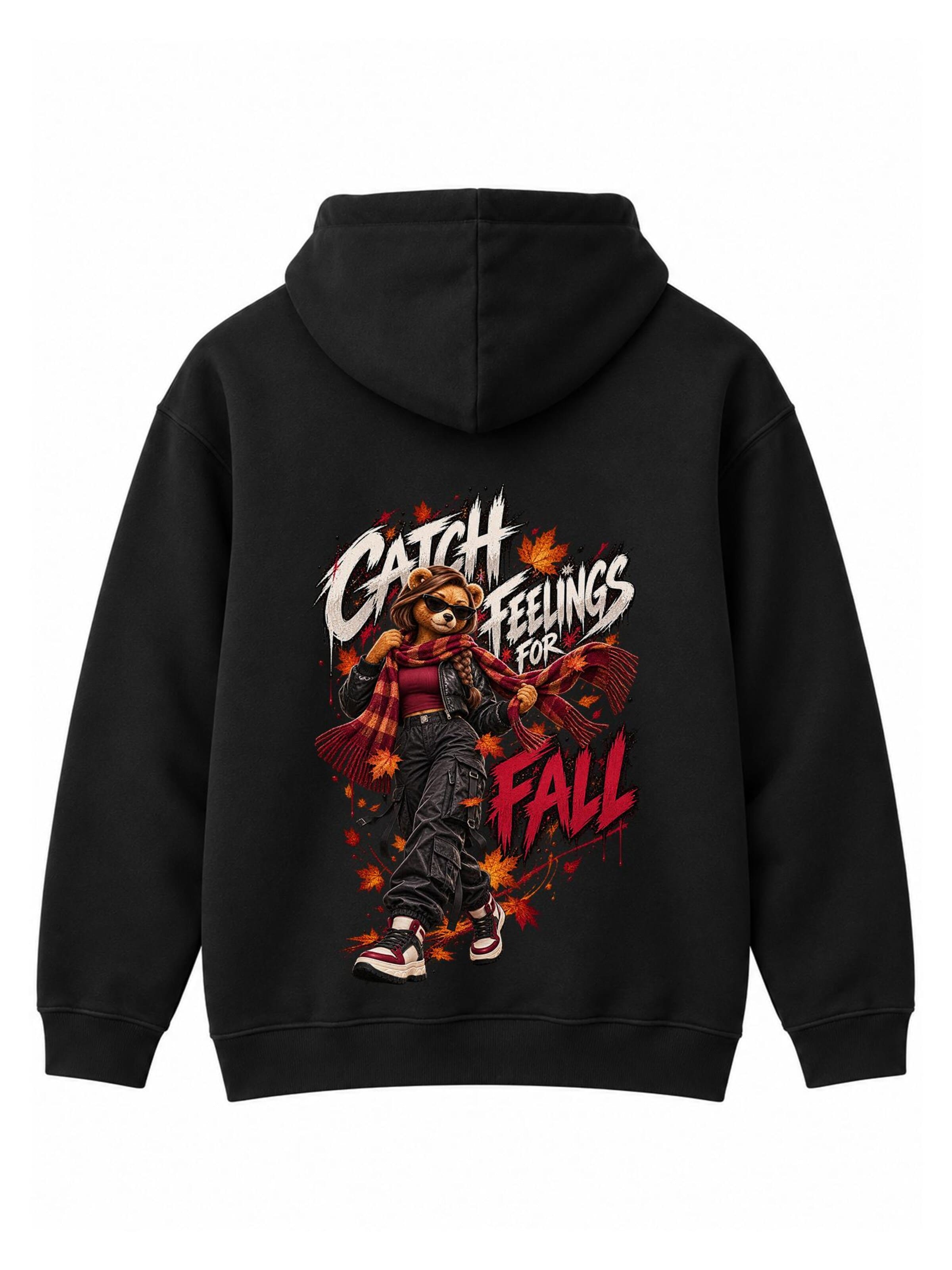 LUNØIR Studio Sweatshirt 'BOSS Femme Cozy Autumn Scarf' in Black: front