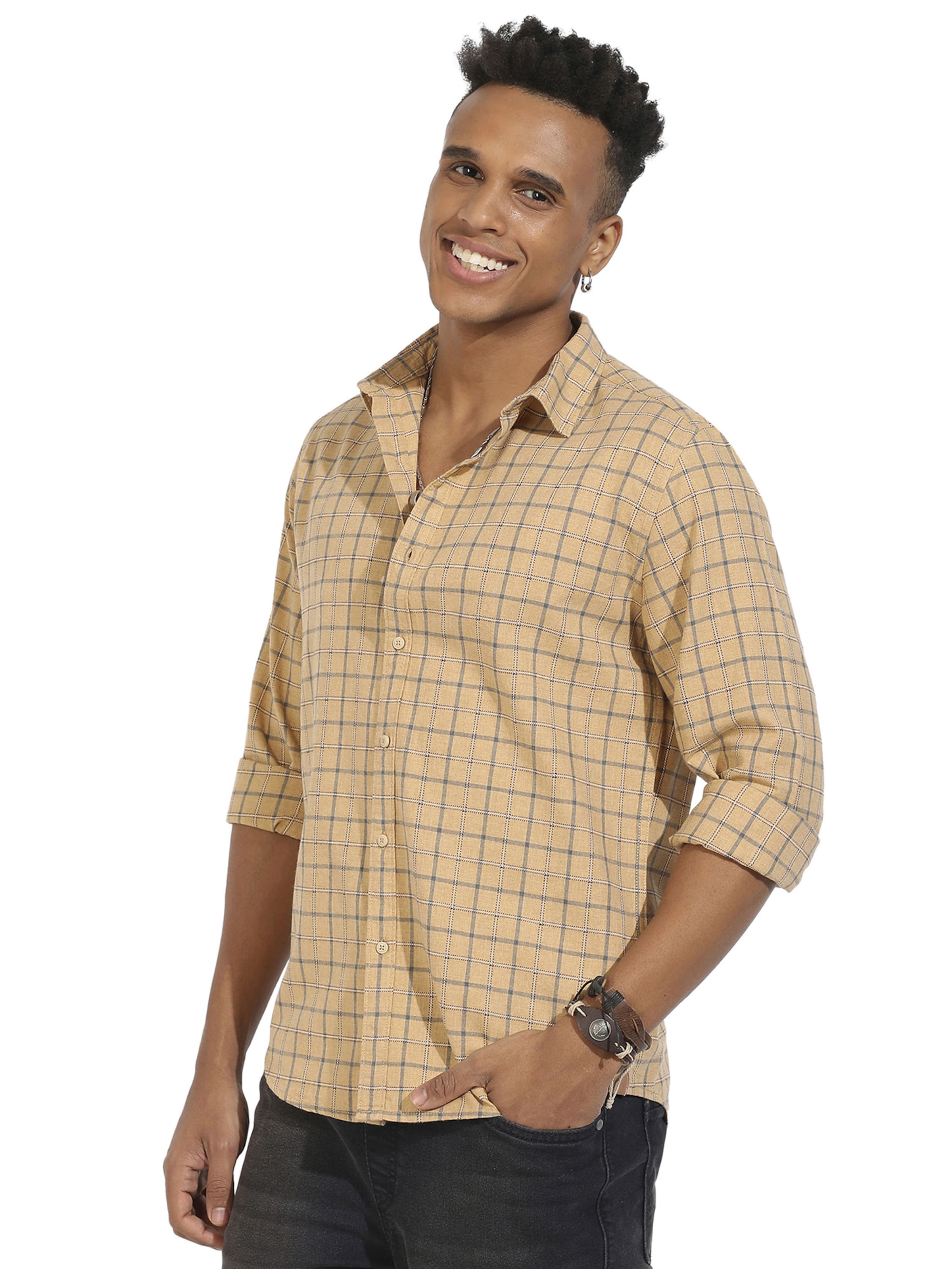 bēšs Campus Sutra Standarta piegriezums Krekls 'Rowan'