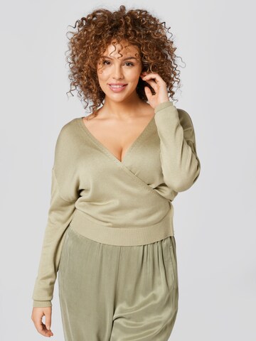 Cardigan 'Elif' Guido Maria Kretschmer Curvy en vert : devant