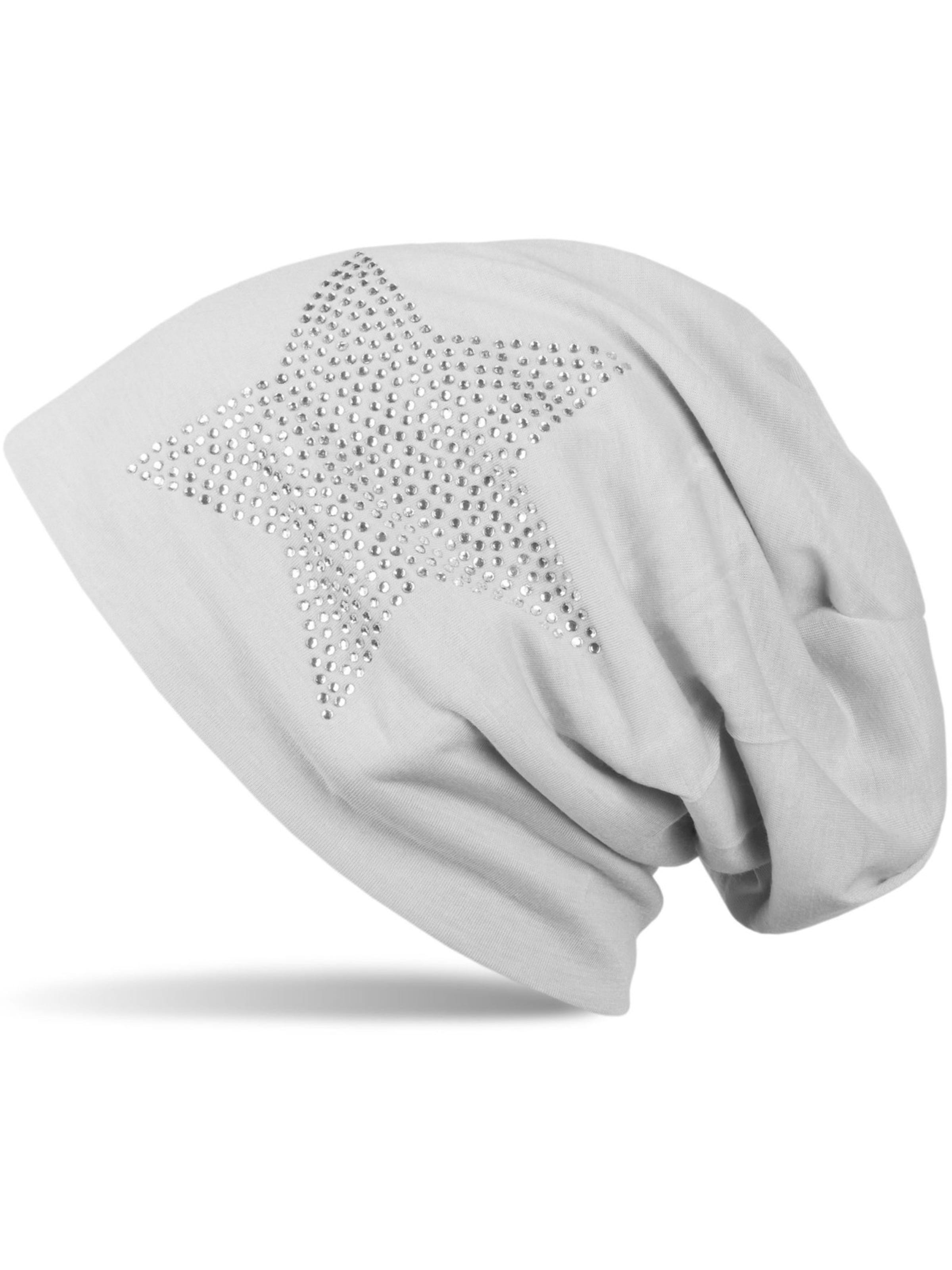 styleBREAKER Beanie 'Leichte Beanie mit Strass Stern' in Light grey, Item view