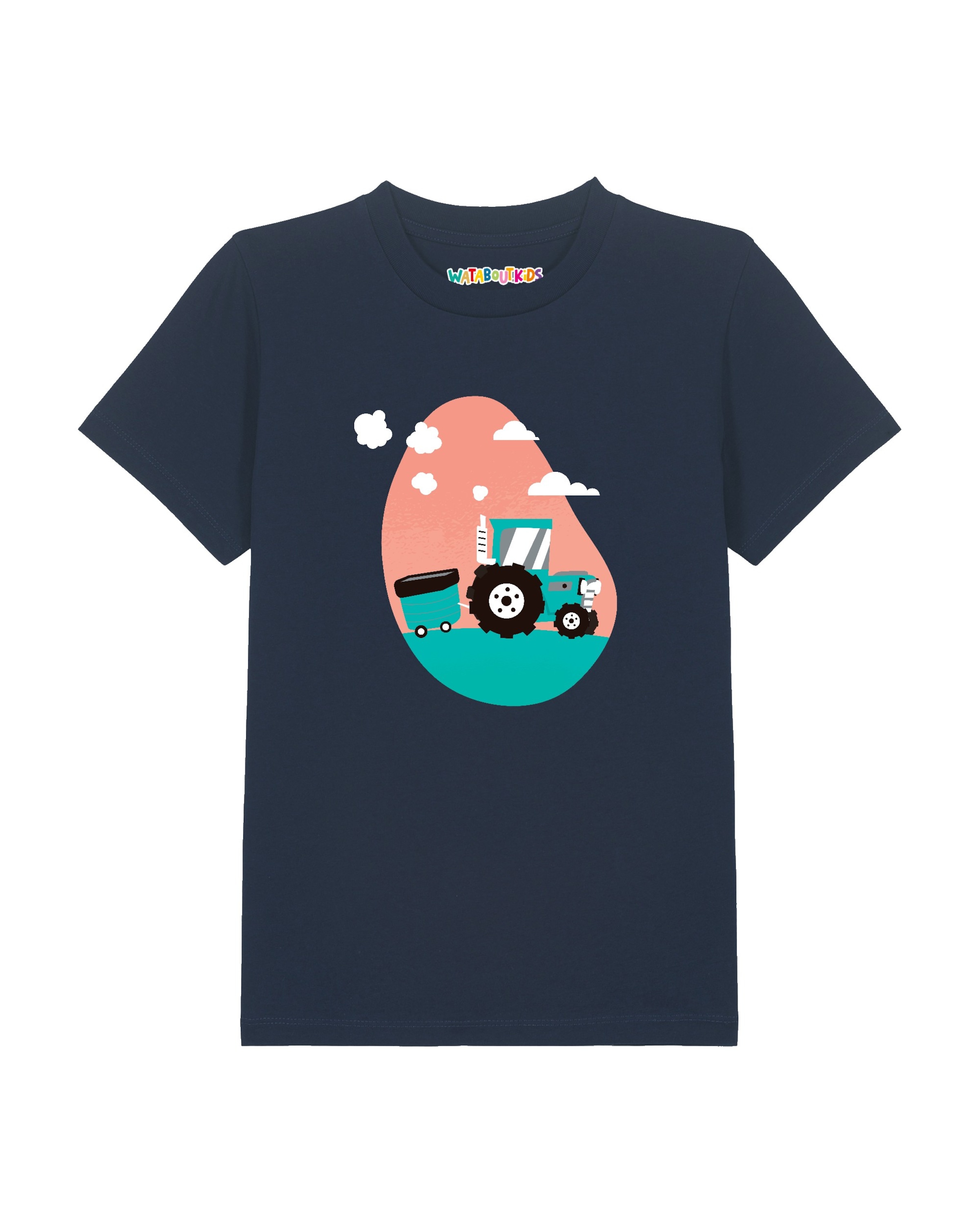 Maglietta 'Traktor' di watabout.kids in blu: frontale