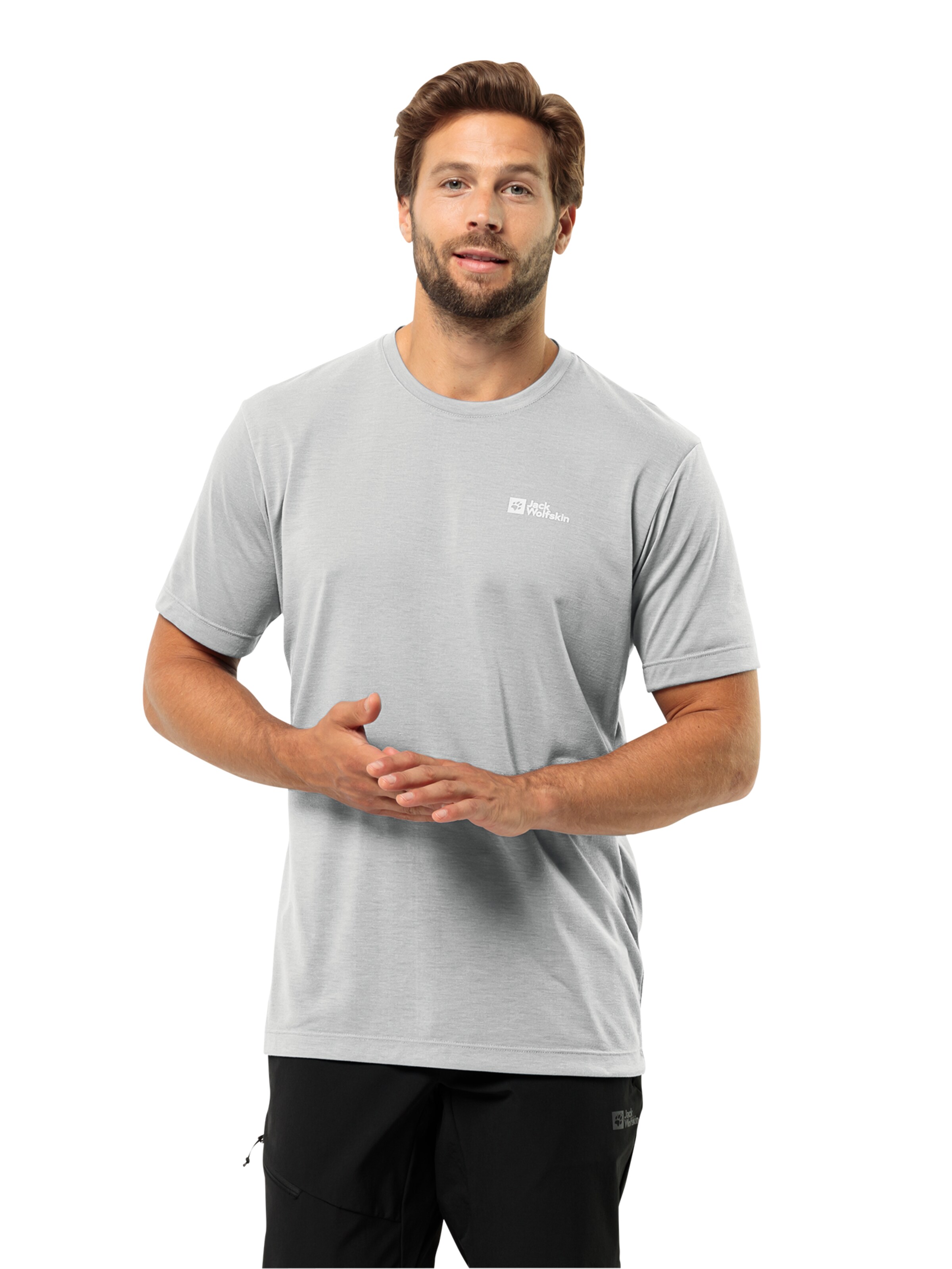 JACK WOLFSKIN Functioneel shirt 'Vonnan' in Grijs: voorkant