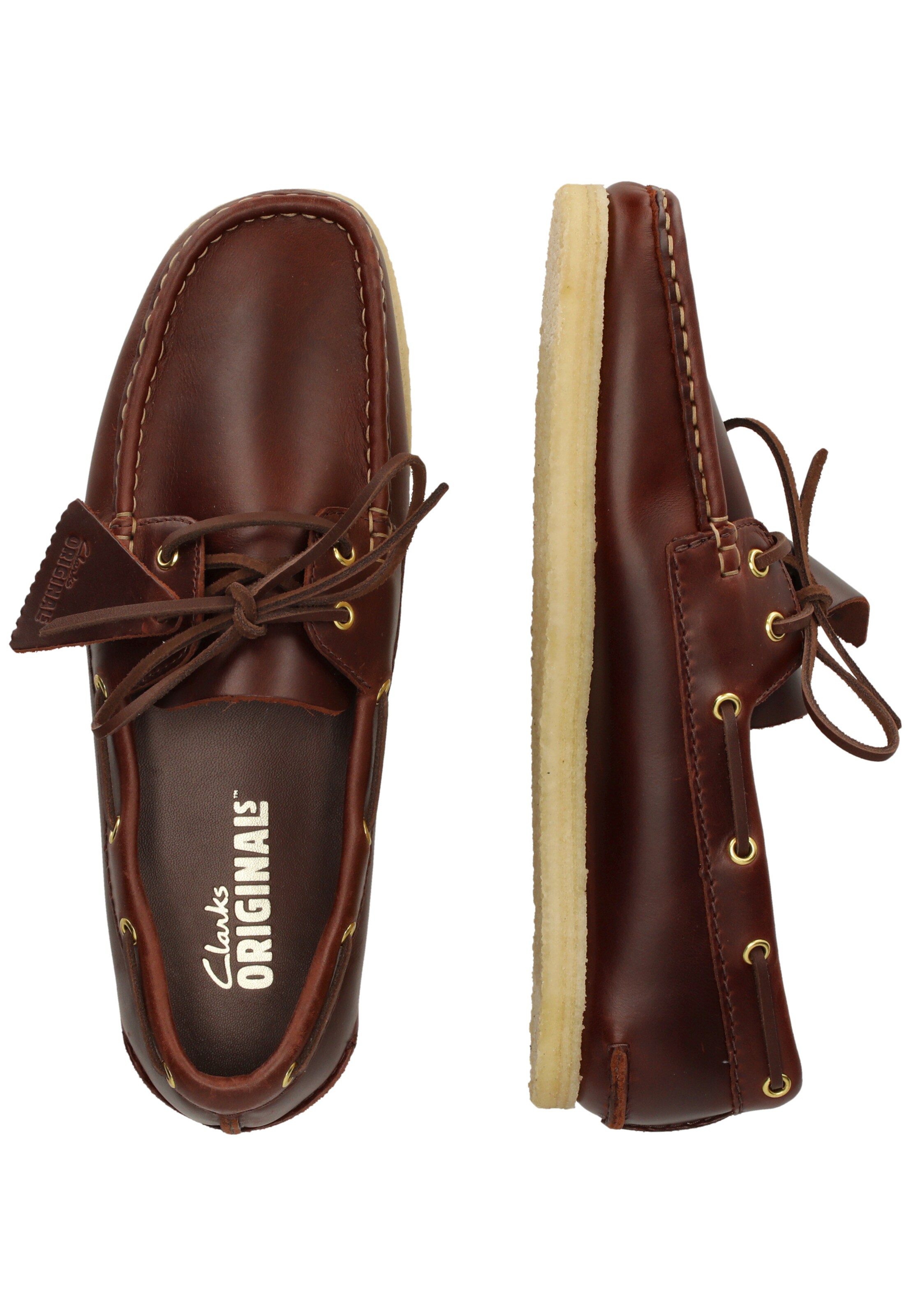 CLARKS Veterschoen 'Godney Boat' in Bruin