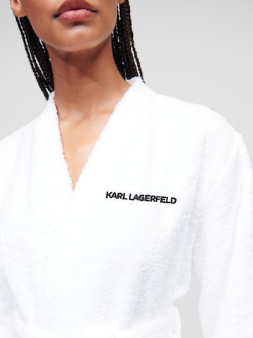 Accappatoio lungo 'Ikonik 2.0' di Karl Lagerfeld in bianco
