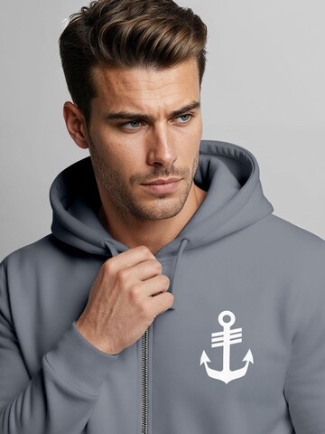 Neverless Sweatjacke 'Anker'‌‌‌‌ in Grau