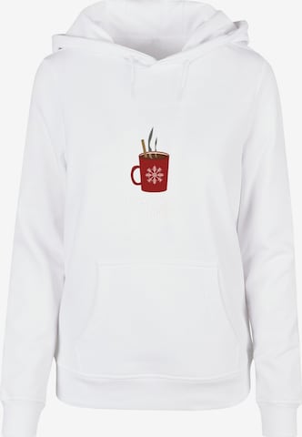 Merchcode Sweatshirt 'Achtung heiss' in White: front