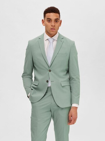 Coupe slim Veste de costume SELECTED HOMME en vert : devant