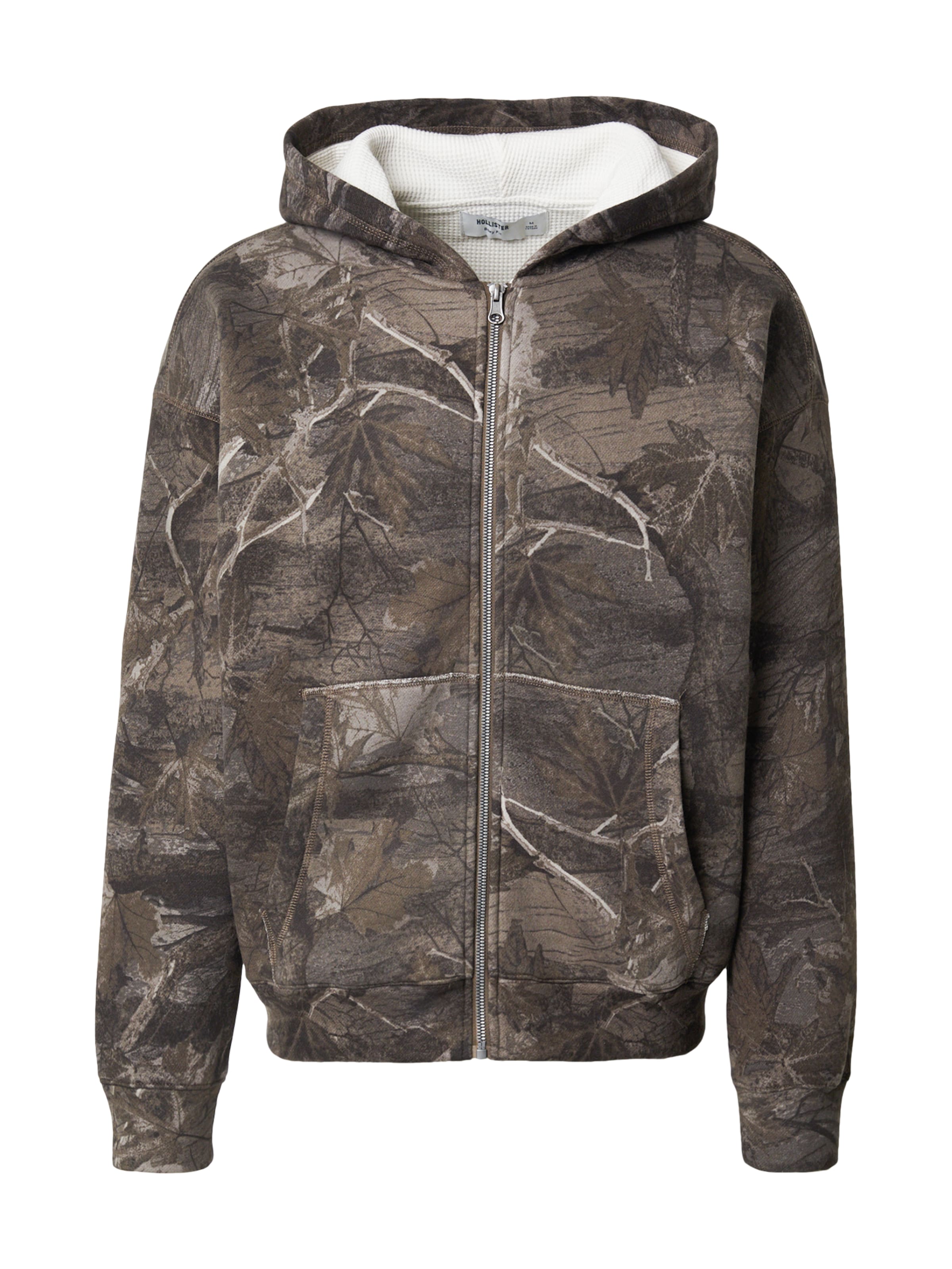 HOLLISTER Tepláková bunda - Zelená: predná strana