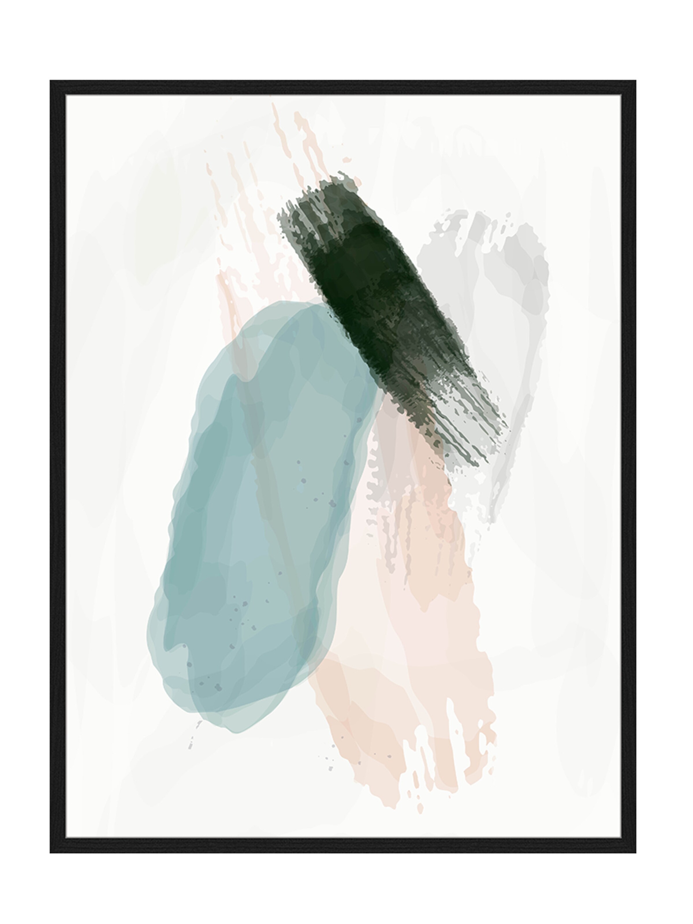 Liv Corday Image 'Watercolor Geometric Abstract' in Black: front