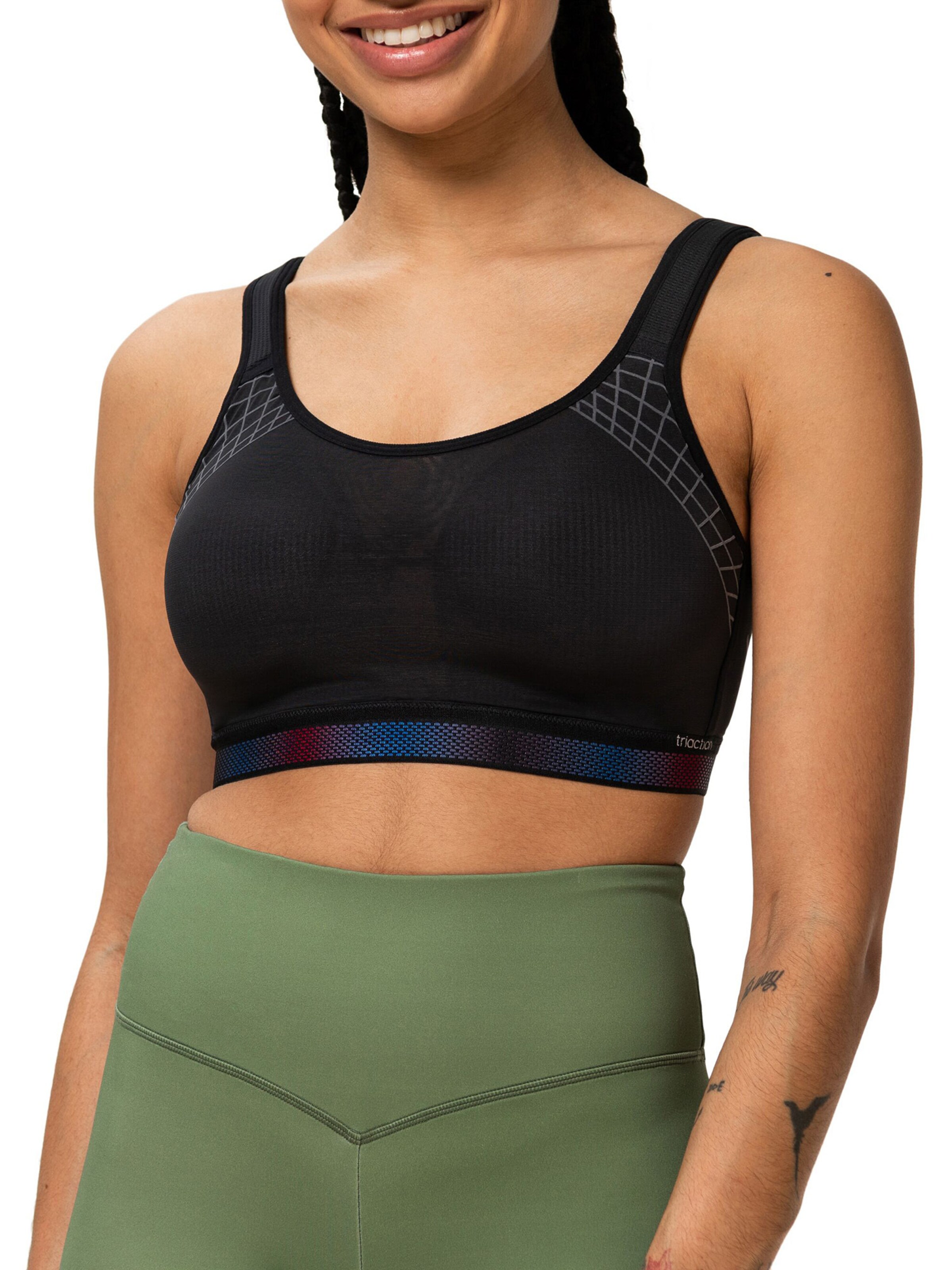 TRIUMPH High support Sport bh ' Triaction Cardio Flow ' in Zwart: voorkant