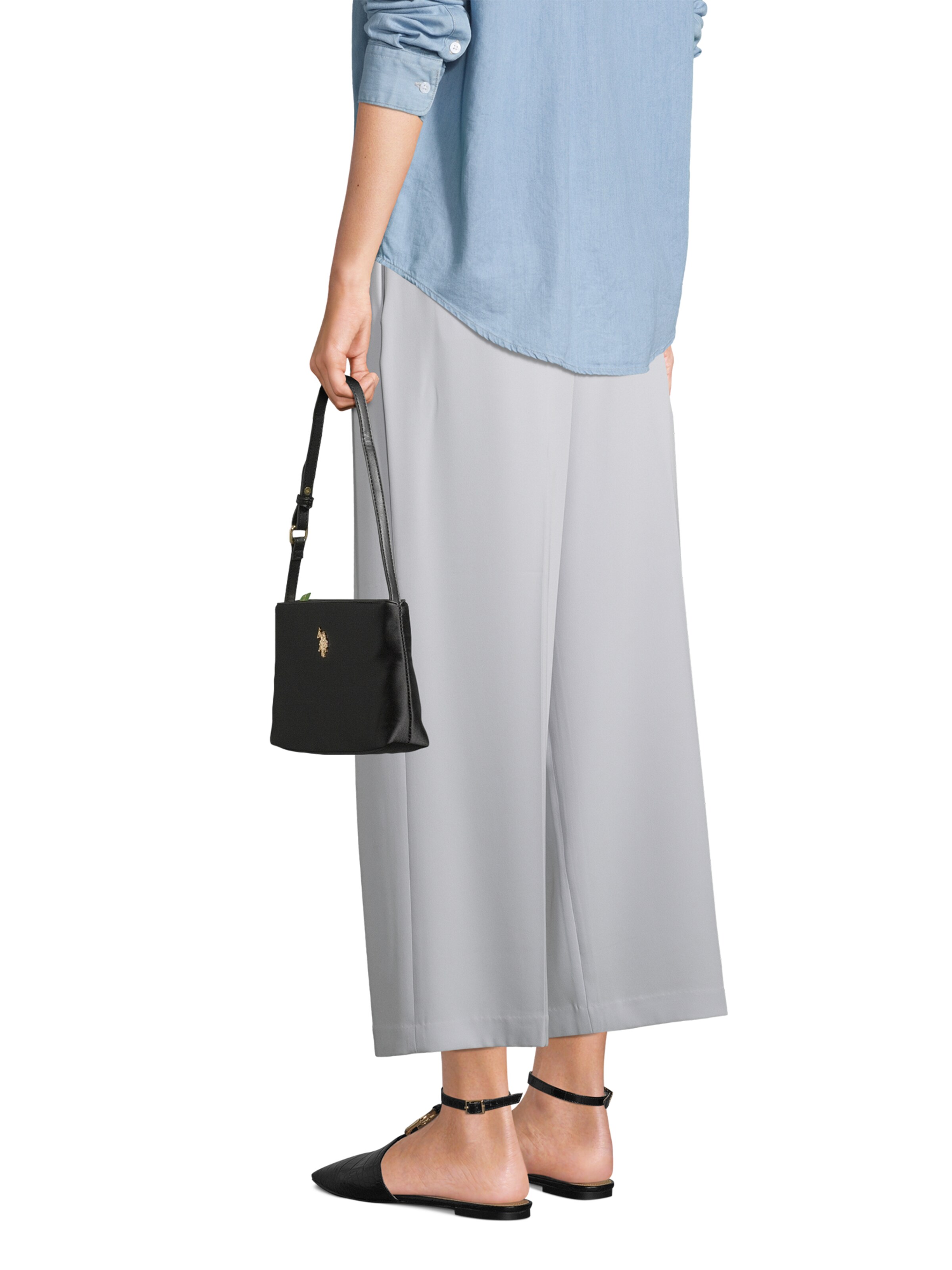 U.S. POLO ASSN. Axelremsväska 'Ceremony' i svart: framsida