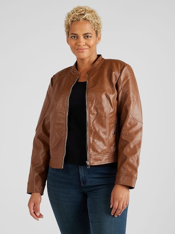 Vero Moda Curve Jacke 'SIA' in Braun: predná strana