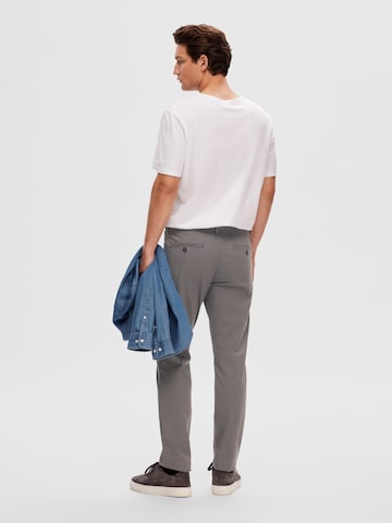SELECTED HOMME - Slimfit Pantalón chino 'Miles Flex' en gris